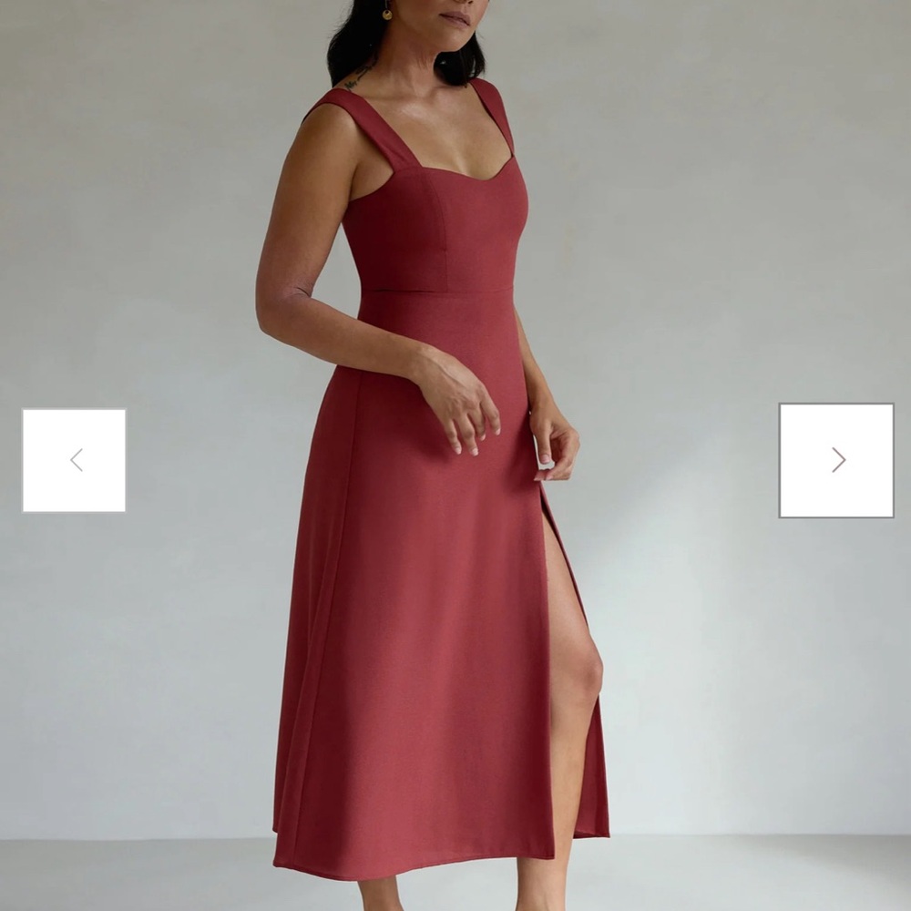 Park & Fifth Rose Midi Dress with Side Slit